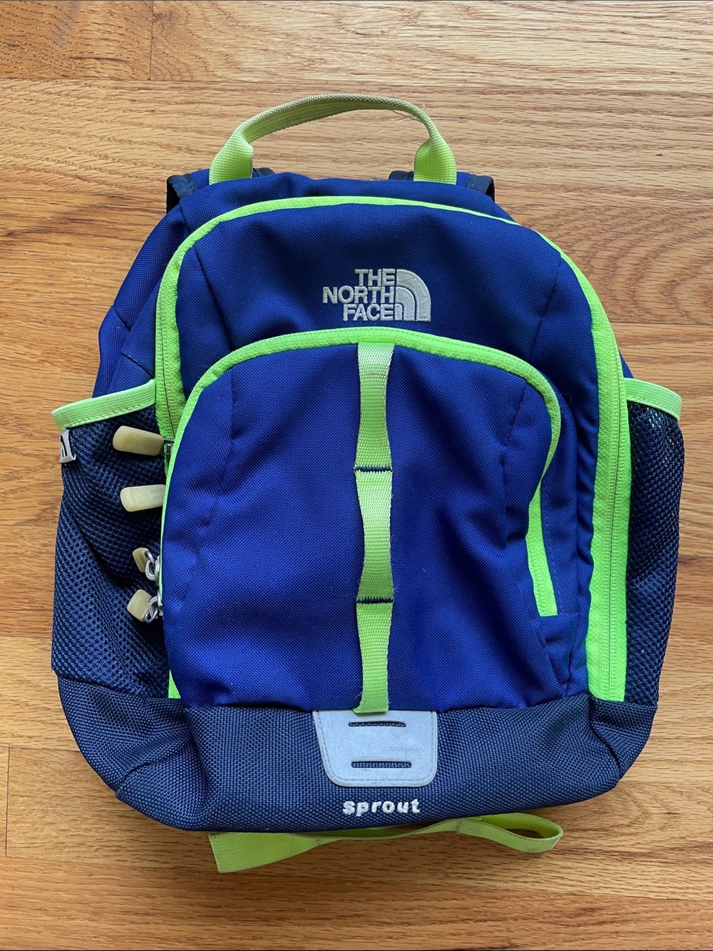 The North Face Kids Sprout Backpack in Blue and Lime - Picture 1 of 16